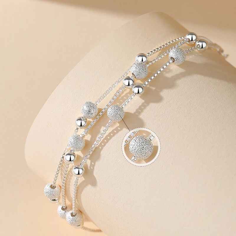 Luxury 925 Sterling Silver Bracelets Lucky Bead Bracelets Woman Original Multi-layer Charm Bracelet Elegant Party Jewelry Gifts