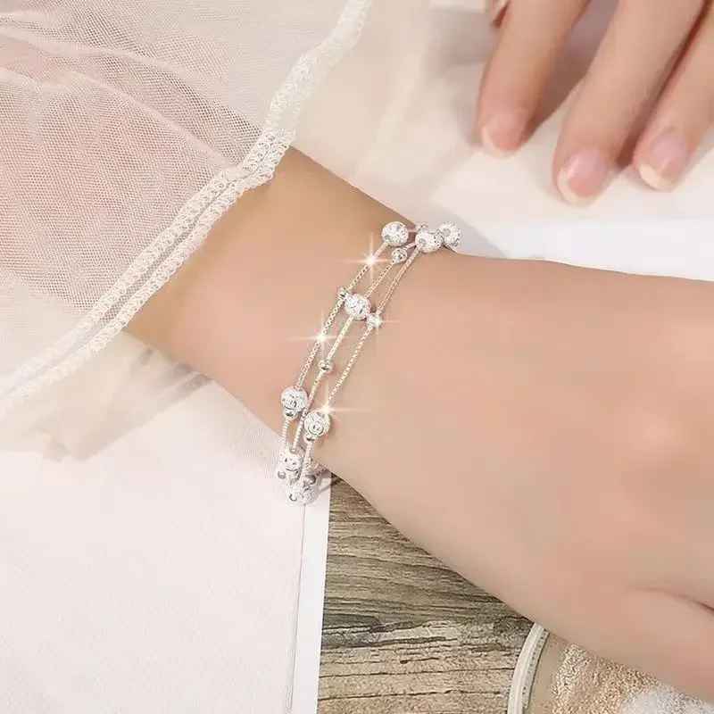 Luxury 925 Sterling Silver Bracelets Lucky Bead Bracelets Woman Original Multi-layer Charm Bracelet Elegant Party Jewelry Gifts