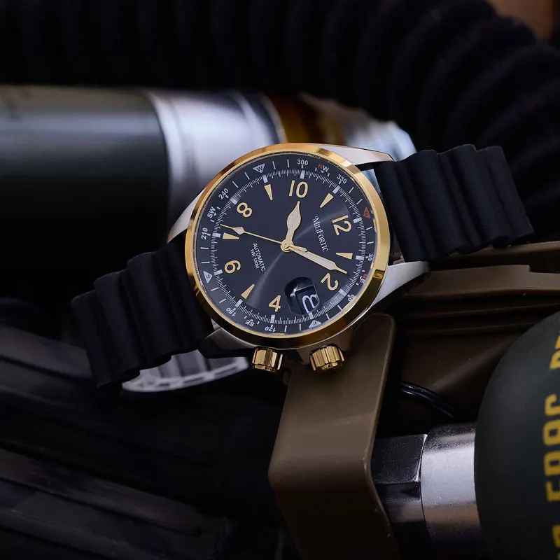 Milifortic NH35 Automatic Men's Watch S089 Alpinist Homage Sport Watch Sunburst Dial Inner Compass Bezel C3 Luminous Wristwatch